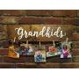 Grandkids photo hanger sign - grandkids picture holder sign - grandkids make life grand- CUSTOMIZE COLORS - HANDMADE TO ORDER - Perryhill Rustics wood sign