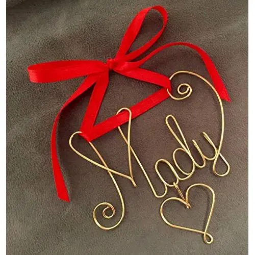 Personalized Gold or Silver Wire Name Valentines Day Gift~Wall or Door Hanger~Ornament~Any Name~2, 3, 4 Names possible~Year, Date 2019 option~Love Heart~Keepsake~The Original