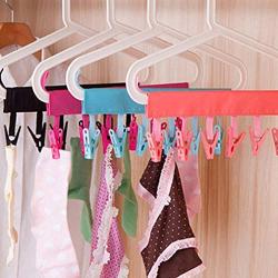 Familyhouse Foldable Travel Clothes Clip Hanger Bathroom Hanging Towel Clips