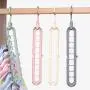 Magic Clothes Hanger,GTWCK 360 Degrees Rotating Multi-Function Nine Hole Hanger Plastic Non Slip Drying Rack for Home Bedroom (Nordic Beige)