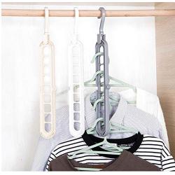 Magic Multi-Port Support Circle Clothes Hanger Clothes Drying Rack Plastic Hangers Storage Racks Clothes Hanger 10pcs Random Color