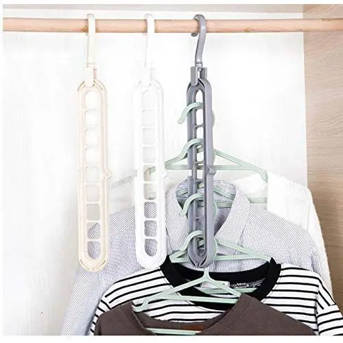 Magic Multi-Port Support Circle Clothes Hanger Clothes Drying Rack Plastic Hangers Storage Racks Clothes Hanger 10pcs Random Color