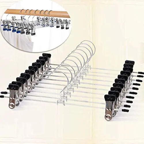 Ruior 10 Pcs Pants Hanging Rack Clothes Hanger Clip Tie Racks Ruior 10 Pcs Pants Hanging Rack Clothes Hanger Clip Tie Racks