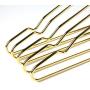 Amber Home Adult Heavy Duty Gold Wire Metal Coat Hanger Clothes Hangers, Strong Coat Hanger, Slim Shirt Hangers, Metal Hangers with notches, 10 Pack (Gold Length 17)