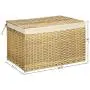 SONGMICS Storage Boxes with Cotton Liner, Rattan-Style Storage Basket, Laundry Hamper with Lid and Handles, for Bedroom Closet Laundry Room, 29.9 x 17.7 x 18.1 Inches, Natural URST76NL SONGMICS Storage Boxes with Cotton Liner, Rattan-Style Storage Basket, Laundry Hamper with Lid and Handles, for Bedroom Closet Laundry Room, 29.9 x 17.7 x 18.1 Inches, Natural URST76NL