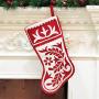 Christmas Stocking Xmas Ornament Holiday Décor Tree Hanger Xmas Stocking for Christmas Tree Decoration Silverware Holder Pockets Fork and Knives Pocket