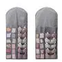 Lijuan Qin Dual-Sided Hanging Closet Organizer Mesh Pockets, Space Saving Wall Hanging Clothes Storage Hanger for Bra Stockings Socks Underwear Suits Lijuan Qin Dual-Sided Hanging Closet Organizer Mesh Pockets, Space Saving Wall Hanging Clothes Storage Hanger for Bra Stockings Socks Underwear Suits