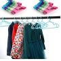 20pcs Random Color Durable Children Multifunction Coat Trousers Clothes Rack Plastic Candy Color Hanging Clothes Hanger Rack for Kids