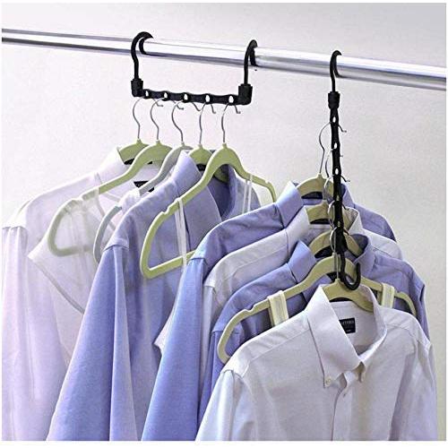 10pc Black Space Saving Hanger Plastic loset Hook Cloth Hanger Wardrobe Organizer Space Saver Bathroom Door Kitchen Towel Holder Decoration