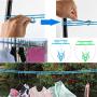 Foshine Clotheslines 2 Pack Clothesline Clothes with 24 pcs Clips Drying Rope Portable Windproof Travel Clothesline for Indoor Outdoor Laundry Perfect Windproof Clothes Line, Hanger for Camping Home