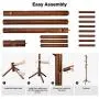 LANGRIA Rubber Wood Coat Rack Stand Hat Hanger Tree Holder, Clothes Organizer with Tripod Base for Hallway Entryway Room Home Office, for Jackets Hats Bags Umbrella (8 Hooks, Coffee Color)