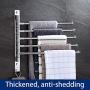 END 5 Arms Swivel Towel Bar,Stainless Steel Bathroom Swing Hanger Towel Rack Holder Storage Space Saving Swinging Towel Bar for Bathroom - Wall Mounted Towel Holder Organizer
