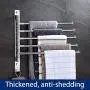 END 5 Arms Swivel Towel Bar,Stainless Steel Bathroom Swing Hanger Towel Rack Holder Storage Space Saving Swinging Towel Bar for Bathroom - Wall Mounted Towel Holder Organizer