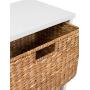 BirdRock Home Seagrass 2 Tier File Cubby Cabinet - Vertical Storage Furniture - Office Décor - Home Decorative Boxes Filing - Natural Wood - Delivered Fully Assembled - Hanging Letter and Legal