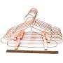 10PS 42cm Rose Copper Gold Shiny Steel Wire clothes Clips Hanger Coat Clothes Garment Hangers with Pants Bar Fit Closet Hangers