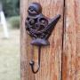 OwMell Set of 2 Owl and Bird Cast Iron Wall Hanger Hooks Rack, Vintage Rustic Decorative Wall Mounted Coat Hook Metal Clothes Hanger