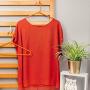 HANGERWORLD 20 Orange 16inch Plastic All Purpose Coat Clothes Garment Pant Skirt Bar Hangers Loop Hooks