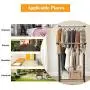 Heize best price Double Bar Adjustable Garment Rack Rolling Clothes Hanger with Shoe Rack Portable (U.S. Stock)