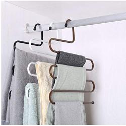 5pcs Random Color Metal Clothes Hanger 5 Tiers Hanger for Clothes Saves Space Clothes Storage Hanging Hanger for Pants Belt Tie Adult