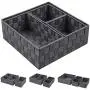 Posprica Woven Storage Boxes Cube Basket Bin Container Tote Organizer Divider for Drawer,Closet,Shelf, Dresser,Set of 4 (Grey) Posprica Woven Storage Boxes Cube Basket Bin Container Tote Organizer Divider for Drawer,Closet,Shelf, Dresser,Set of 4 (Grey)