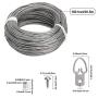 Picture Hanging Kit, 60 Pcs D Ring Picture Hangers with Screws and 100 Feet Stainless Steel Hanging Wire, for Hanging Paintings Photos