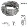 Picture Hanging Kit, 60 Pcs D Ring Picture Hangers with Screws and 100 Feet Stainless Steel Hanging Wire, for Hanging Paintings Photos