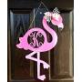 Monogram Flamingo Door Hanger/Wood Summer Door Hanger/Monogram Door Hanger/Flamingo Initial Door Hanger Monogram