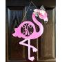 Monogram Flamingo Door Hanger/Wood Summer Door Hanger/Monogram Door Hanger/Flamingo Initial Door Hanger Monogram