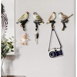 Creative Retro Bird Hooks Wall Hanger for Bag Key Clothes Bathroom Kitchen Towel Holder Wall Mount Resin Hanger Rack Decoration Wedding Gift (D)