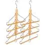 BESTOOL Pants Hangers, Wooden Pant Hangers, Non Slip Wood Hangers Clothes Hangers for Closet Space Saving, Heavy Duty Coat Hanger Huggable Baby Hangers, Dual-use Trouser Hanger