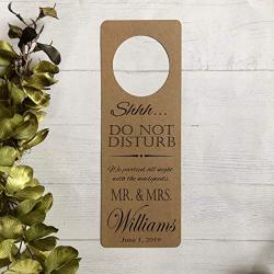 Personalized Do Not Disturb Wedding Door Hangers for Hotel - Set of 10- Choose Your Cardstock Color