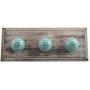Indianshelf Handmade 1 Artistic Vintage Green Wooden Strip Coat Hooks Holders/Wall Hooks for Pictures