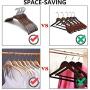 JS HANGER Elegant Wooden Clothes Hangers with Soft Non-Slip Stripes for Coats and Shirts, Retro Finish, 10-Pack