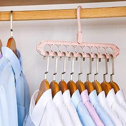 Magic Hangers, Space Saving Clothes Hangers 360° Swivel Hooks Plastic Hanger Organizer Closet Organizer-Blue 6-Pack