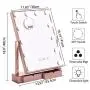 Fenair Makeup Vanity Mirror With Lights -2 Storage Boxes- Large Lighted Vanity Makeup Mirror 47cm x30cm - Hollywood Style,3 Color Lighting Model,360° Rotation,12 Detachable Dimmable Bulbs (Rose)