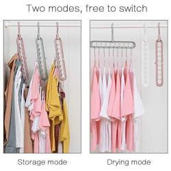 Clothes Hangers Plastic Space Saving 9 Hole Magic Multifuctional Folding Closet Organizer Holder Clothing Skirt Dress Coat Pants Storage 4 Pack