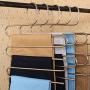 Eleling 5 Layers Pants Clothes Rack S Shape Multi-Purpose Hangers For Trousers Tie Organizer Storage Hanger