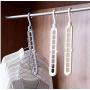 10pcs Random Color 9 Holes Clothes Hanger Plastic Storage Rack Wardrobe Clothing Organizer Coat Hook