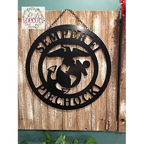 Personalized Last Name Door Hanger 24 inch ACM Metal Monogram Door Hanger Metal Last Name Sign Established Family Sign Initial Door Wreath Personalized Last Name Wall Decor Metal Decor QUICK SHIPPING