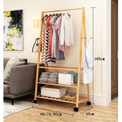 LBMy Hangers Coat Rack Bedroom Floor Hanger Removable Hanger Simple Nan Bamboo Clothes Rack Drying Rack Coat Hangers (Size : 60cm)