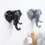 Hot Sale!DEESEE(TM)????????Lovely Elephant Head Self Adhesive Wall Door Hook Hanger Bag Keys Sticky Holder (Black)