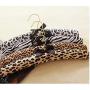 10pcs Random Color Leopard-Print Cotton Padded Hanger for Dress