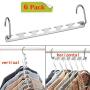 CBTONE 6 Pack Closet Space Saving Hangers, Multi-Purpose Metal Magic Hangers Cascading Hanger Updated Hook Design Metal Hangers for Organizing Wardrobe Clothing Hanger