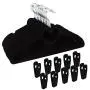 Corodo Velvet Hangers with Clips, Black Velvet Hangers Heavy Duty, 30 Pack Non Slip Clothes Hangers with 20 Pack Velvet Hangers Clips, Love Design Ultra Thin Pants Hangers for Space Saving Corodo Velvet Hangers with Clips, Black Velvet Hangers Heavy Duty, 30 Pack Non Slip Clothes Hangers with 20 Pack Velvet Hangers Clips, Love Design Ultra Thin Pants Hangers for Space Saving