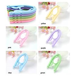 King&Pig 10pcs Folding Plastic Hangers With Hooks For Clothes Towel Organizer Laundry Hanger Rack Travel Outdoor And Home Wardrobe Storage Rack (blue)