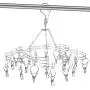 DricRoda Clip and Drip Hanger, Socks Drying Rack Laundry Hangers with 20 Clips, Stainless Steel Drip Hanger Bras Drying Rack for Baby Clothes, Underwear, Pants, Hat, Gloves (Flower)