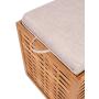 BIRDROCK HOME Bamboo Storage Ottoman - Storage Boxes - Reversible Linen Cushioned Top and Serving Tray - Natural Spa Ottoman