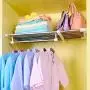 Baoyouni Expandable Closet Shelf Rod Clothes Hanger Organizer Heavy Duty Metal Storage Rack Separator, 15.75-23.62 Inches