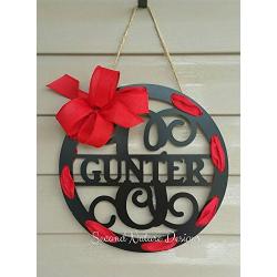 Monogram Door Hanger/Personalized Door Wreath/Family Name Monogram Door Hanger Wreath/Door Hanger