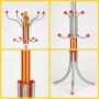 HLR-Coat Racks Free Standing Coat Rack Floor Stainless Steel Hangers Bedroom Interior Drying Clothes Rack Home Wood (Color : Silver)